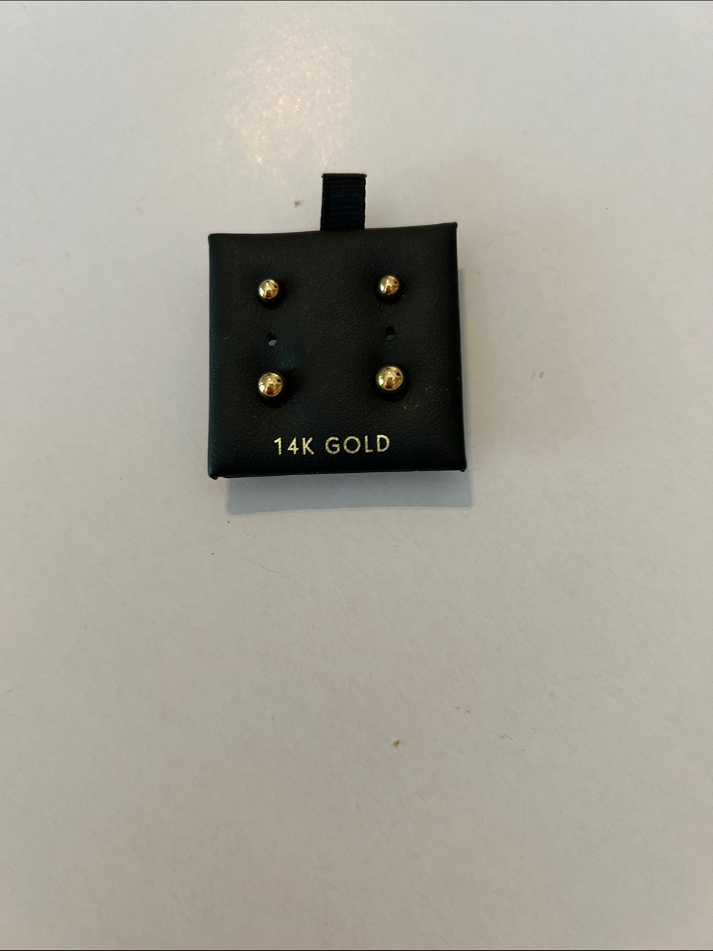 14K Gold Ball Stud Earrings Set - Gold 2 pairs